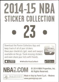 2014-15 Panini Stickers #23 Mason Plumlee Back