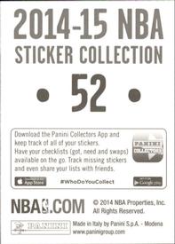 2014-15 Panini Stickers #52 Joel Embiid Back