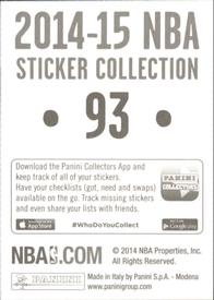 2014-15 Panini Stickers #93 Matthew Dellavedova Back
