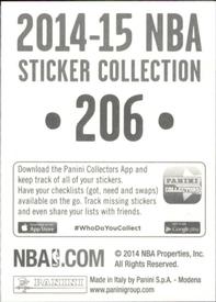 2014-15 Panini Stickers #206 Mavericks Logo Back