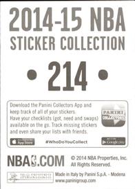 2014-15 Panini Stickers #214 Rockets Road Jersey Back