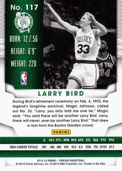 2014-15 Panini Threads #117 Larry Bird Back