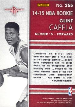 2014-15 Panini Threads #265 Clint Capela Back