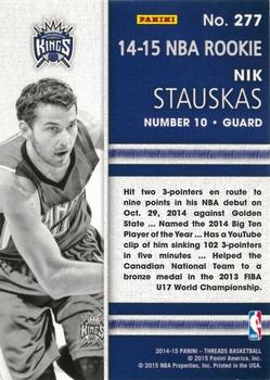 2014-15 Panini Threads #277 Nik Stauskas Back