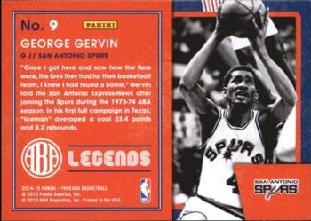 2014-15 Panini Threads - ABA Legends #9 George Gervin Back