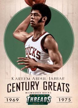 2014-15 Panini Threads - Century Greats #10 Kareem Abdul-Jabbar Front