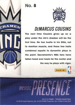 2014-15 Panini Threads - Inside Presence Century Proof Red #8 DeMarcus Cousins Back