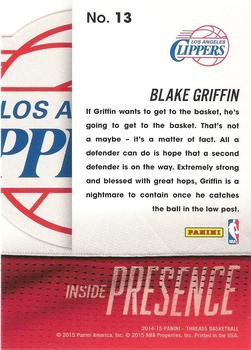 2014-15 Panini Threads - Inside Presence Century Proof Red #13 Blake Griffin Back