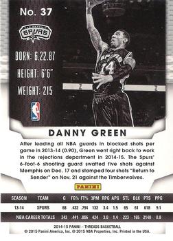 2014-15 Panini Threads - Century Proof Red #37 Danny Green Back