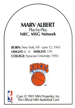 1990-91 Hoops - Announcers #NNO Marv Albert Back