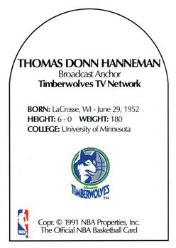 1990-91 Hoops - Announcers #NNO Thomas Donn Hanneman Back
