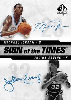 2014-15 SP Authentic - Sign of the Times 2 #SOT2-JE Michael Jordan / Julius Erving Front