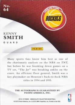 2014-15 Panini Immaculate Collection - INK #64 Kenny Smith Back