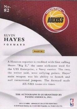 2014-15 Panini Immaculate Collection - INK Red #82 Elvin Hayes Back