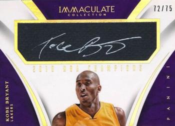2014-15 Panini Immaculate Collection - NBA Champions Autographs #6 Kobe Bryant Front