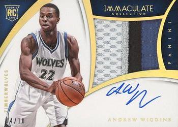 2014-15 Panini Immaculate Collection - Premium Autographs Patches Gold #81 Andrew Wiggins Front