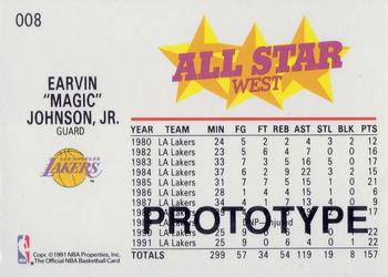 1991-92 Hoops Prototypes #008 Magic Johnson Back
