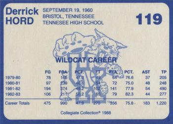 1988-89 Kentucky's Finest Collegiate Collection #119 Derrick Hord Back