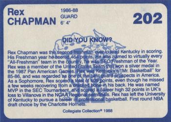 1988-89 Kentucky's Finest Collegiate Collection #202 Rex Chapman Back