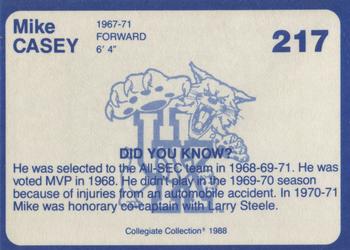 1988-89 Kentucky's Finest Collegiate Collection #217 Mike Casey Back