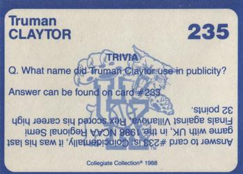 1988-89 Kentucky's Finest Collegiate Collection #235 Truman Claytor Back