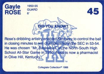 1988-89 Kentucky's Finest Collegiate Collection #45 Gayle Rose Back