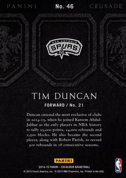 2014-15 Panini Excalibur - Crusade Camouflage #46 Tim Duncan Back