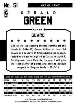 2015-16 Hoops #51 Gerald Green Back