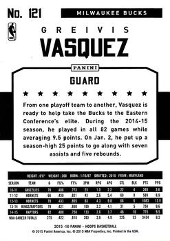 2015-16 Hoops #121 Greivis Vasquez Back