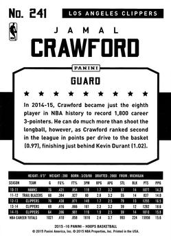 2015-16 Hoops #241 Jamal Crawford Back