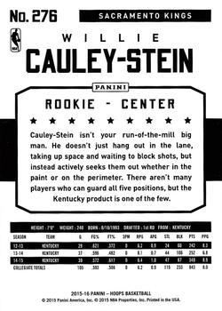 2015-16 Hoops #276 Willie Cauley-Stein Back