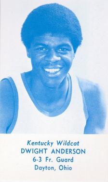1978-79 Kentucky Wildcats Schedules #NNO Dwight Anderson Front