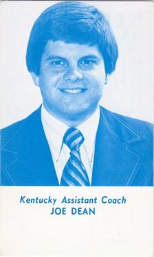 1978-79 Kentucky Wildcats Schedules #NNO Joe Dean Front