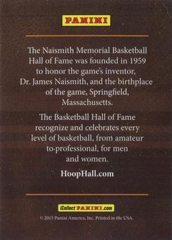 2015 Panini Class of 2015 Hall of Fame Enshrinement #NNO Cover Back