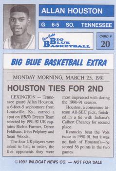 1990-91 Kentucky Wildcats Big Blue Magazine Dream Team/Award Winners #20 Allan Houston Back