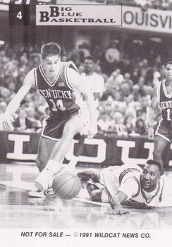 1991-92 Kentucky Wildcats Big Blue Magazine Double #4 Jeff Brassow Back