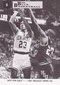 1991-92 Kentucky Wildcats Big Blue Magazine Double #5 Junior Braddy Back