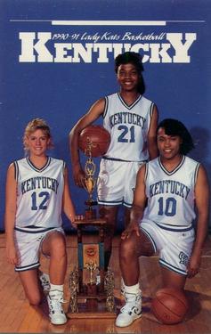 1990-91 Kentucky Lady Kats Schedules #NNO Kristi Cushenberry / Tracye Davis / Stacy McIntyre Front