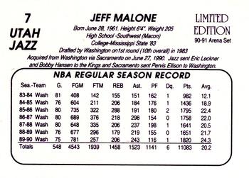 1990-91 Star Utah Jazz Arena #7 Jeff Malone Back