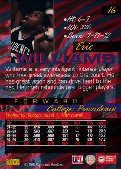 1996 Signature Rookies Supreme #16 Eric Williams Back
