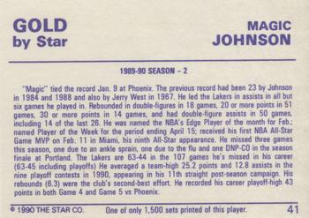 1990-91 Star Gold #41 Magic Johnson Back