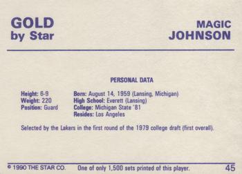 1990-91 Star Gold #45 Magic Johnson Back