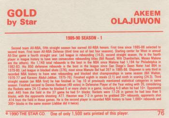 1990-91 Star Gold #76 Akeem Olajuwon Back