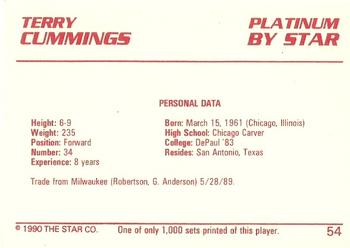 1990-91 Star Platinum #54 Terry Cummings Back