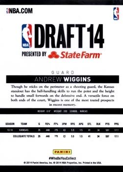 2014 Hoops State Farm NBA Draft #NNO Andrew Wiggins Back