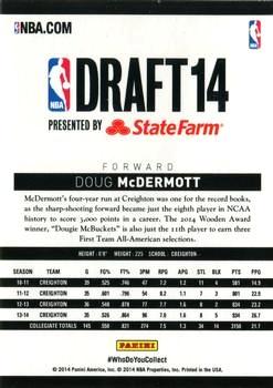 2014 Hoops State Farm NBA Draft #NNO Doug McDermott Back