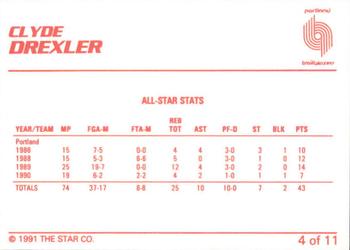 1990-91 Star Clyde Drexler #4 Clyde Drexler Back