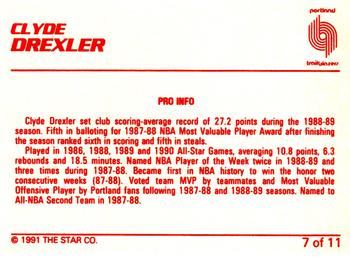 1990-91 Star Clyde Drexler #7 Clyde Drexler Back