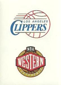 1997-98 Upper Deck NBA Stickers (European) #2 / 48 Western Conference Logo / Los Angeles Clippers Logo Front