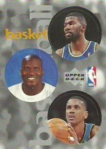 1997-98 Upper Deck NBA Stickers (European) #7 / 68 / 228 Michael Finley / Shaquille O'Neal / Otis Thorpe Front